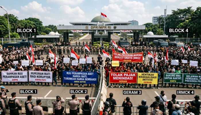 Panggung Demokrasi di Senayan: Menelaah Ragam Suara dan Spektrum Tuntutan 4 Kelompok Massa dalam Aksi Unjuk Rasa di Depan Gedung DPR RI