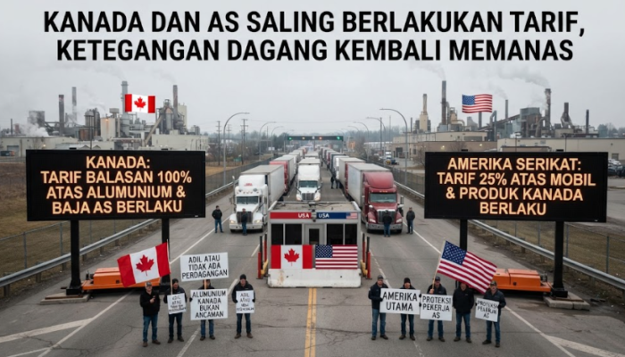 Kanada dan AS Saling Berlakukan Tarif, Ketegangan Dagang Kembali Memanas