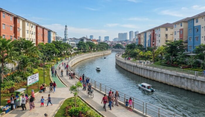 Tanpa Drama Penggusuran! Begini Desain Megah Penataan Kali Kebon Melati Target 2028