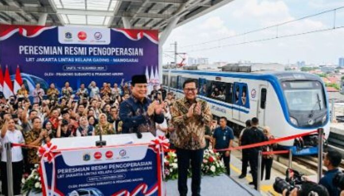 LRT Jakarta Kelapa Gading-Manggarai Resmi Beroperasi, Prabowo dan Pramono Hadir dalam Peresmian