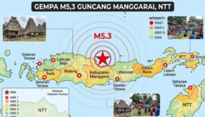 Gempa M5,3 Guncang Manggarai, Getaran Terasa di Sejumlah Wilayah NTT