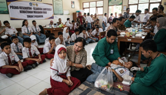 Niat Hati Cari Sehat, 100 Pelajar SD hingga SMA di Nganjuk Malah Tumbang Massal Usai Lahap Menu Makan gizi gratis