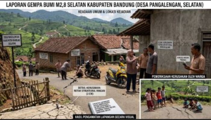 Gempa M2,8 Terjadi di Selatan Kabupaten Bandung, Getaran Berasal dari Kedalaman Dangkal