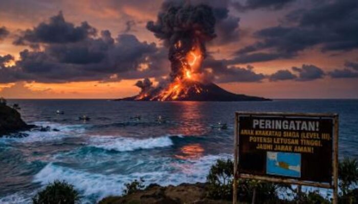 Anak  Krakatau Masih Siaga, Potensi Letusan  Kembali  Masih Tinggi